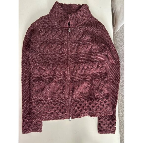 J. Jill Womens Burgundy Knit Cardigan Sweater Size S - Picture 1 of 7